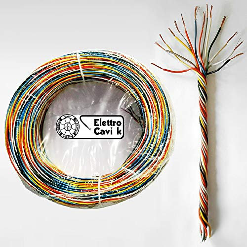 ELETTRO CAVI K - CAVO CITOFONICO 14x0,50 mm² PERMUTATORE TRECCIA SCOPERTA 14 POLI MULTIPOLARE FLESSIBILE IN RAME PROFESSIONALE MADE IN ITALY 100 METRI