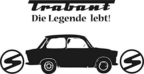 blattwerk-design Trabant, Wandtattoo, Wandaufkleber, Trabi - Die Legende lebt! - Verschiedene Größen … (600 mm x 280 mm, Azurblau)