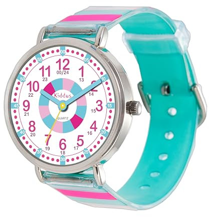 Kiddus Lernuhr für Kinder, Jungen und Mädchen, Analog Kinderuhr, erste Kinderarmbanduhr ab 5 Jahre