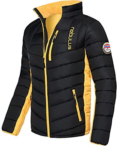 Nebulus Herren Jacke GRAFFITY, warme Outdoorjacke, praktische & vielseitige Übergangs- & Winterjacke, schwarz-gelb - M