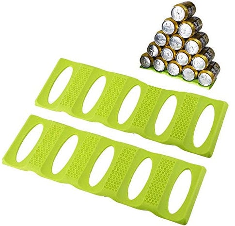 2Pcs Bottle Stacking Mat Can Stacker Kitchen Cabinet and Fridge Storage Rack Wine Bottles Holder