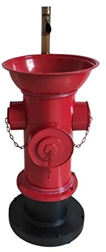 TMPTY Piédestal Lavabo avec Robinet, Bouche D'incendie Style Rétro Américain Métal Iron Art Évier sur Pied Packs WC (Couleur : Red Black)