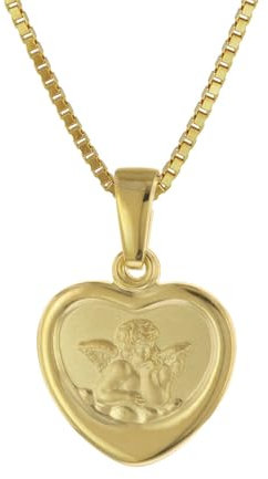 trendor Halskette mit Schutzengel für Mädchen Gold auf Silber 925 Engel Anhänger für Mädchen Silberschmuck vergoldet Geschenkidee 75713