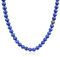 COAI Geschenkideen Herren Halskette aus Lapislazuli Perlenkette Bead Kette mit Chinesischer Langlebigkeit Charm aus Silber 55cm