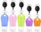 3 Pcs 60ml & 2 Pcs 38ml Travel Silicone Refillable Bottles Set with Extendable Carabiner Clip Leak-Proof Bottles Hand Sanitizer Containers Portable Travel Bottles for Liquid Hand Soap Toiletries