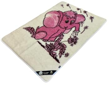 Hollert Wolldecke Merino Elefant Pink Kinderzimmer Kuscheldecke Wohndecke Tagesdecke