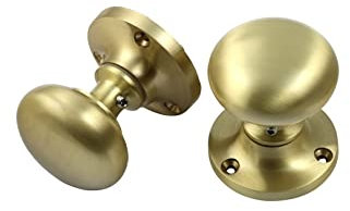 EUROART Bun mortice Door knob - Satin Brass from 63mm