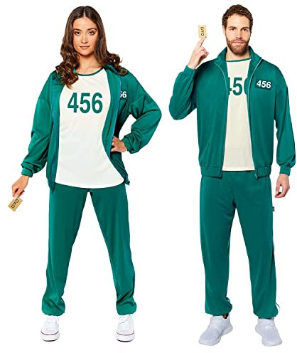 Amscan 9915286 - Erwachsenenkostüm Squid Game Teilnehmer Größe M