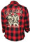 Gasoline Bandit Rockabilly Worker Herren-Hemd schwarz-rot kariert Reine Baumwolle - Wild an Furious S