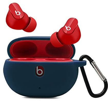 Claiol Silicone Case for Beats Studio Buds 2021/2023, Premium Shockproof Silicon New Beats Studio Buds Case Cover with Keychain. (Midnight Blue)