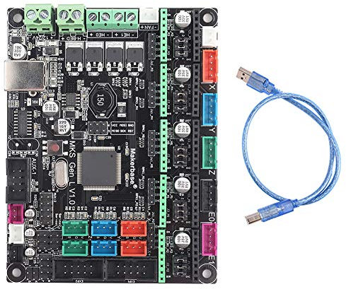 VBESTLIFE MKS GEN L V1.0 Controller Board, 3D-Drucker-Kit Mainboard Ramps1.4 Dual Extruder Touch, mit 53 cm USB-Kabel, Unterstützt A4988, DRV8825, TMC2100 Stepper-Treiber