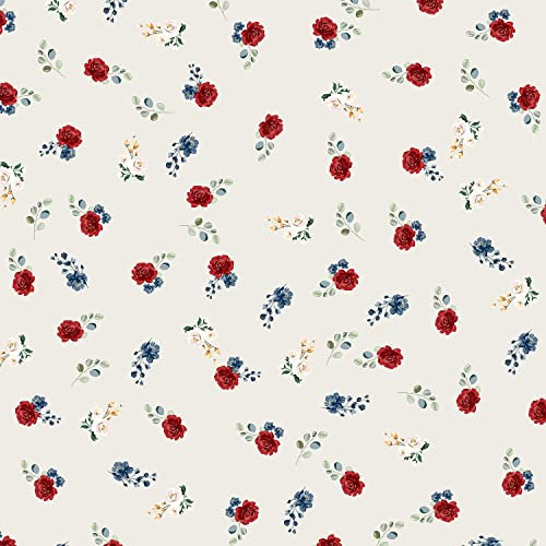 Rosen-Polsterstoff für Stühle, Vintage-Blumenpastellstoff, Meterware, schicke Blumenblätter, dekorativer Stoff zum Quilten, Nähen, Polsterung und Akzente für Zuhause, wasserdicht, 276 x 150 (HxB)