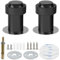 DODUOS 2PCS Door Stoppers, Stainless Steel Door Stop Wall Mounted Black Floor Door Stopper Wall Protector with Sound Dampening Rubber Bumper, Modern Door Stops Bumper for Skirtings