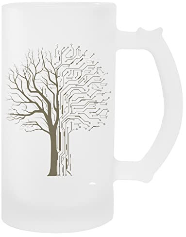 GUNMANT Digital Baum Schatten Transparent Bier Becher Mit Griff Beer Mug With Handle