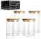 LIBWYS Glass Storage Jars with Bamboo Lids Set of 4, Airtight Glass Canisters with 2 Size 800ml, 1200ml, Large Kitchen Food Storage Jars for Kitchen Cabinet/Dishwasher Safe (4L)