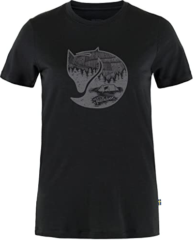 Fjällräven Damen Abisko Wool Fox SS T-Shirt, Black/Iron Grey, XXS