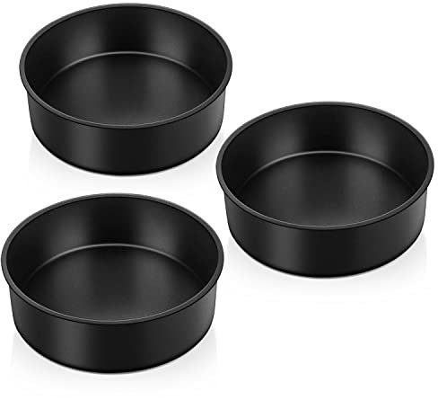 TEAMFAR Kuchenform Set, 3-teilig Rund Backform Tortenform Set aus Edelstahlkern mit Antihaftbeschichtung, 16,2cm Backformen, Gesund & Ungiftig, Leicht zu reinigen