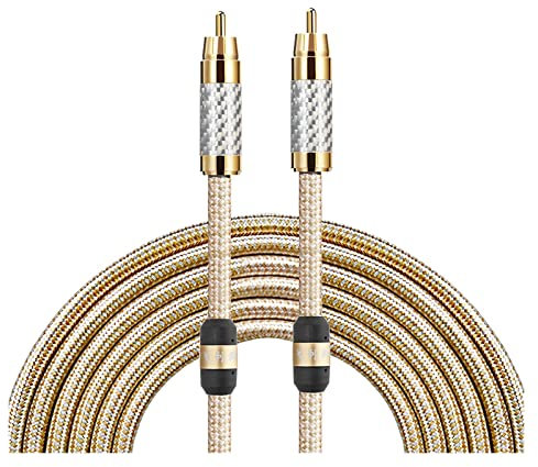 Artemisia Cable coaxial RCA Compatible con Amplificador de TV Soundbox Subwoofer RCA a RCA 75Ω SPDIF Cable blindaje Trenzado OFC 1M 2M 3M 5M 8M 10M 12M (Size : 1m)