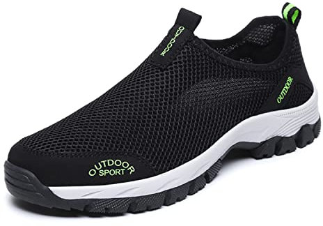Hombre Zapatos Deportivos Casuales para Correr Gimnasio Sneakers Ligero Transpirable Zapatillas de Running Unisex Adulto, Negro, EU40