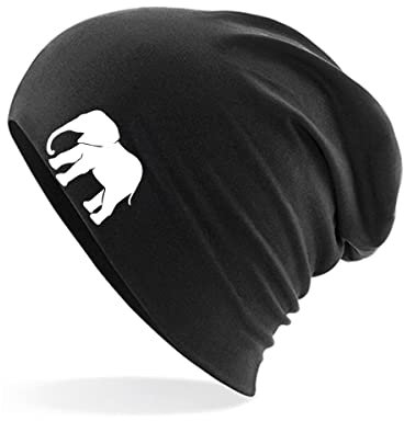 Huuraa Beanie Elefant Silhouette Geschenk Black Elefant Präsent