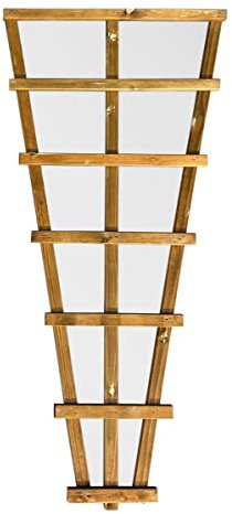 MIRROROUTLET The Trellis Fan - Outside Scandinavian Redwood Garden Wall Fence Mirror 71 X 35 (179.5CM X 89.5CM) Mirror Glass with Wood Trellis Outer. Exclusive
