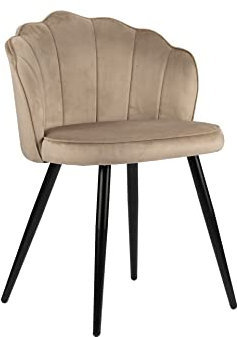 PoleWolf Esszimmer Stühle - Crown Küchenstühle Modern - Essstühle - Samt Stuhl - Sand Weiß