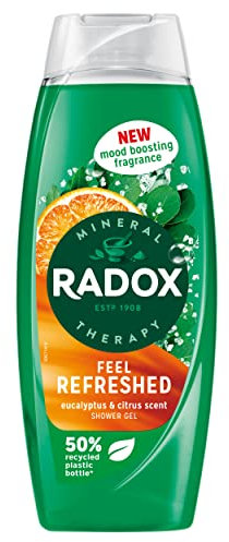 Radox Mineral Therapy Feel Refreshed Shower Gel Body Wash with a eucalyptus & citrus oil fragrance for a refreshing experience 450 ml