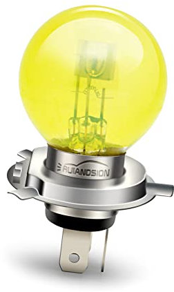 Ruiandsion P43T H4 Ampoule Halogène 6V Phare 45/40W 6 Volt Jaune Phare Auto Moto