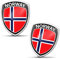 SkinoEu 2 x 3D Gel Aufkleber Norwegen Norwegische Flagge Fahne Abzeichen Auto Fahrrad Motorrad Tuning F 100