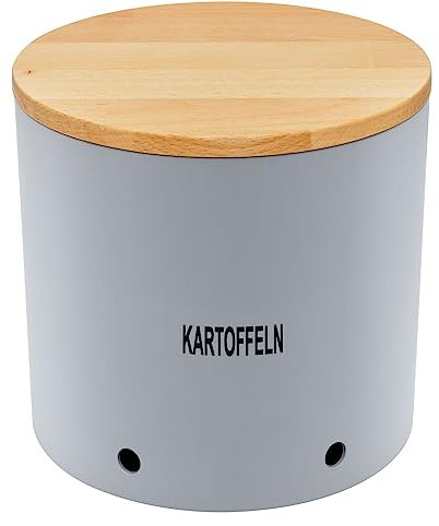 Magu Natur-Design Kartoffeltopf Grau aus einem Polymer aus natürlichen Materialien Kartoffelbehälter Vorratsbehälter