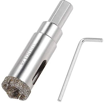 TOP-VIGOR 18mm Diamond Drill Bit Glass Hole Saw Set, Hollow Core Drill Bit with Spotting Drill Bit, Tile Hole Cutter Set Core Drill Bits Center Pilot for Ceramics Porcelain Tile Bottles Pots Brick
