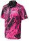 Unicorn Darts Shirt | Pro-Tech Camo | Cool Breathable Soft-Feel Micro Mesh 3-Tuk Polyester | Pink with Black Collar & White Logo | Large | to fit Chest 41-43 inches