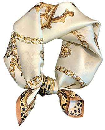 MEISEE Maulbeerseide Schals für Damen, klein, quadratisch, 53,3 x 53,3 cm, atmungsaktiv, leicht, Halstuch, Kopftuch, 23- Klassisches Beige, 53cm*53cm