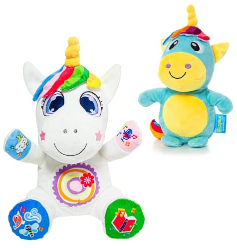Molto Gusyluz® Ensemble en peluche licorne avec lumière pour dormir, conte de contes, jouet pour bébé