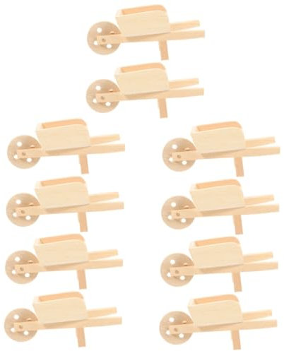 ibasenice 10pièces Chariot Bois Miniature De Modèles Réalistes pour Maison De Poupées Décoration De Jardin Et Accessoires De Collection Jouet Créatif