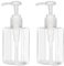 Jansburg 2 Pack Refillable Flat Square Plastic Lotion Dispenser - 150ml (5.1oz) Pump Bottle Dispenser - Leakproof Empty Lotion Pump Bottle for Essential Oil, Soap, Shampoo