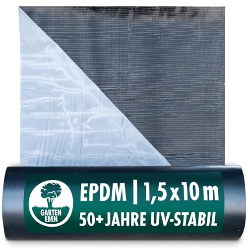 Garten Eben - Dachfolie selbstklebend EPDM 1mm - 1,5 m x 10 m extrabreite Dachbahn selbstklebend & wasserdicht, kaltselbstklebend 15m²