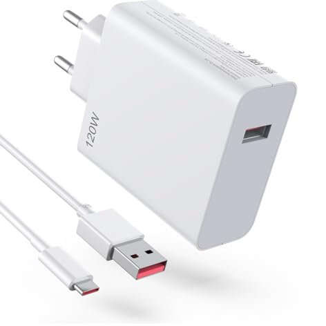 120W USB Ladegerät für Xiaomi 15 14T Pro 13T 13 Ultra 12TPro Redmi Note 14 13 12 Pro+5G, USB Netzteil Turbo Hyper Charge Schnellladegerät mit 6A Typ C Ladekabel 1M für Poco X7Pro F7 Ultra F6 Pad 7