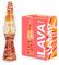 FISURA - Lavalampe go with the flow“. Mehrfarbige Basis, orange Lava. Retro-Lavalampe mit Ersatzbirne. 11,5 zentimeter x 11,5 zentimeter x 40 zentimeter.