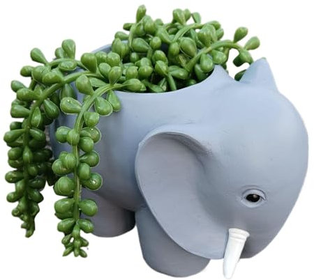 Pot de fleurs éléphant mignon petit pot – Pot de fleurs cactus en résine, pots de fleurs éléphants de jardin, pot de fleurs pour fenêtre