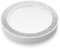 MATANA 200 Premium White Plastic Dinner Plates with Silver Lace Rim, 26cm / 10 Inch - Elegant & Reusable Party Tableware for Weddings, Birthdays, Picnic, BBQ, Parties