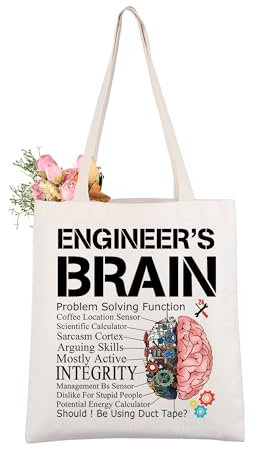 AKTAP Ingenieur-Geschenke für Frauen, Ingenieur-Hirn-Tragetasche, Geschenk für Elektroingenieure, Lehrer, Studenten, Geschenk, Engineer Tote, 14.56*12.59*0.19 inches.
