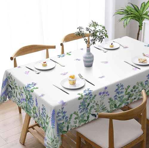 Tischdecke Abwaschbar Rechteckig 150x260cm, Blumig Tischdecke Outdoor Florals Tischdecke Fleckschutz Pflegeleicht Wasserdicht Tischtuch für Küche, Esstisch, Couchtisch, Party, Garten