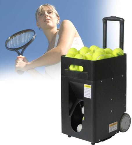 HCAUYNN Tennisballtrainer FüR 50 BäLle, Mit Fernbedienung, Angepasster Trainingsmodus, Fernbedienung & App-Steuerung, Abnehmbares Eingebautes Netzteil