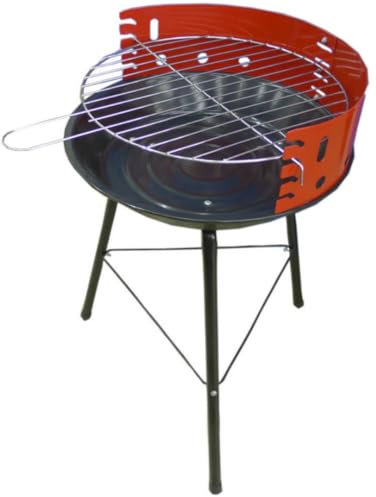 Barbecue sphérique Ø36 cm – Acier robuste, 4 hauteurs réglables, idéal balcon, jardin ou camping. Hauteur 51,5 cm. Parfait pour des grillades au charbon avec protection optimale.