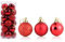 Sleeleece 24 Stücke Weihnachtskugeln,∅ 3cm Plastik Christbaumkugeln Set,Weihnachtsbaumschmuck Dekoration Ornamente,Kunststoff Weihnachtsdeko mit Hängen,Matt,Glänzend,Glänzend - Rot