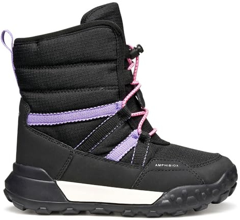 Geox Girls' J Trekkyup Girl B Ab Ankle Boot, Black Lilac, 6.5 UK