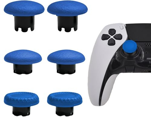 6in1 Edge controller Swappable Thumbsticks Replacement for PS5 Edge Controller, Edge Thumbsticks Caps for PS5 Dualsense Controller,Analog Stick Joystick Caps for PS5 Dualsense Edge Controller(Blue)