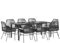 vidaXL 9-TLG. Garten-Essgruppe mit Kissen Schwarz Poly Rattan Glas, Outdoor Essgruppe, Essgarnitur Terrasse, Garten Essgarnitur, Terrasse Essgruppe