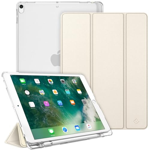 Fintie Hülle für iPad Air 3. Generation 2019/iPad Pro 10.5 2017 | Ultradünn Superleicht Schutzhülle mit Stifthalter, transparenter Rückseite Abdeckung, Auto Sleep/Wake, Starlight